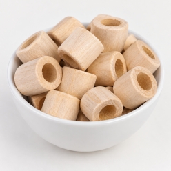DIY Wood Cylinder Beads - 100pc